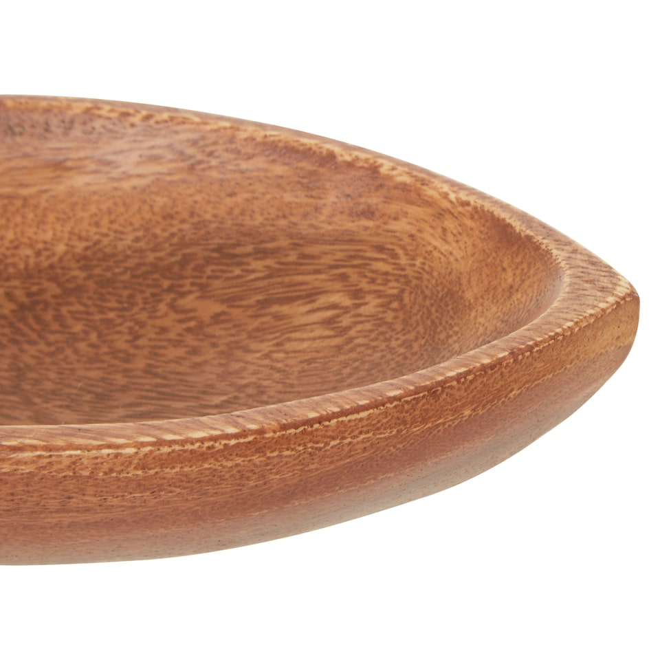 image 1 of Interiors by Premier Versatile Small Leaf Dish In Acacia Wood, Handcrafted Small Dish For Livingroom, Compact Livingroom Dish