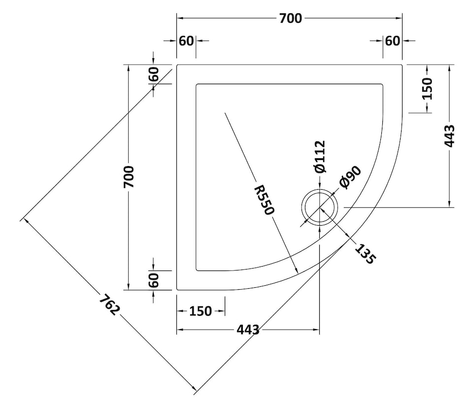 image 1 of Balterley Premium Quadrant Shower Tray | White | White | 1