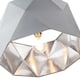 image 5 of Grey Cotton 12 Inch Geometric Shade with Inner Brushed Silver Metal Effect Lining | Grey