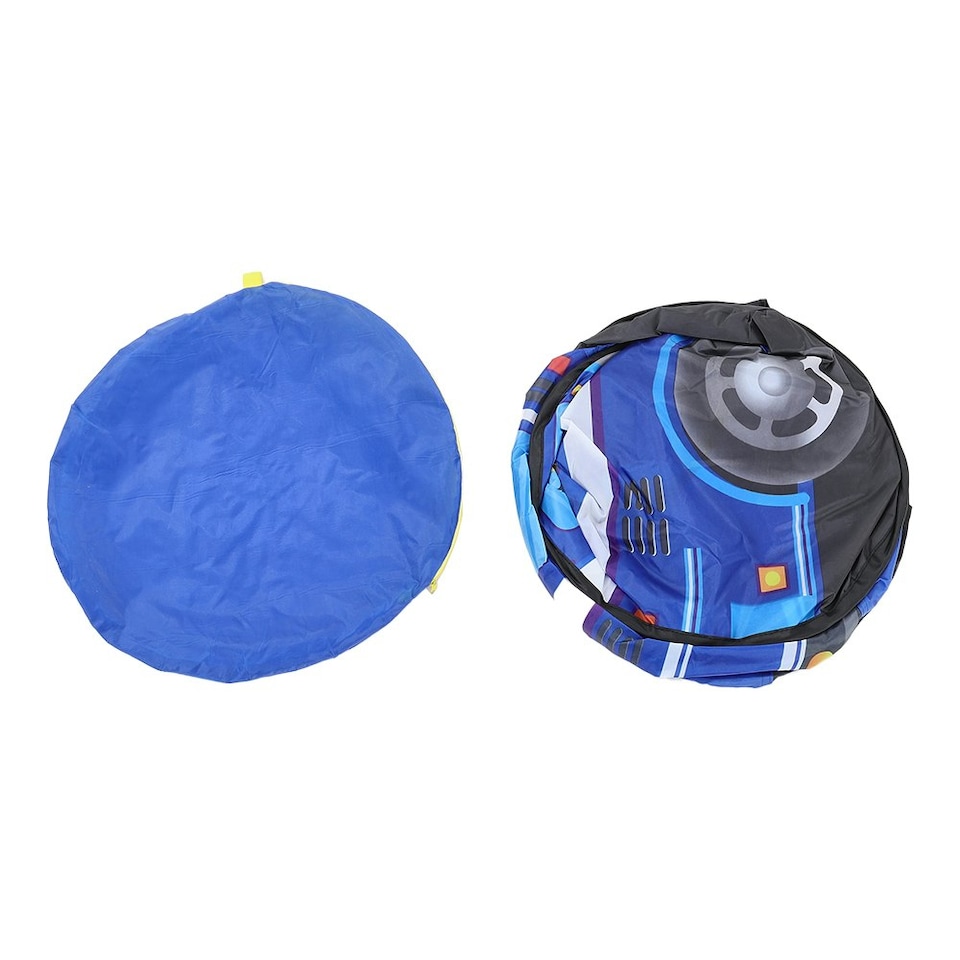 image 1 of Living and Home Foldable Police Truck Pop-Up Tent Playhouse for Kids - Blue Blue