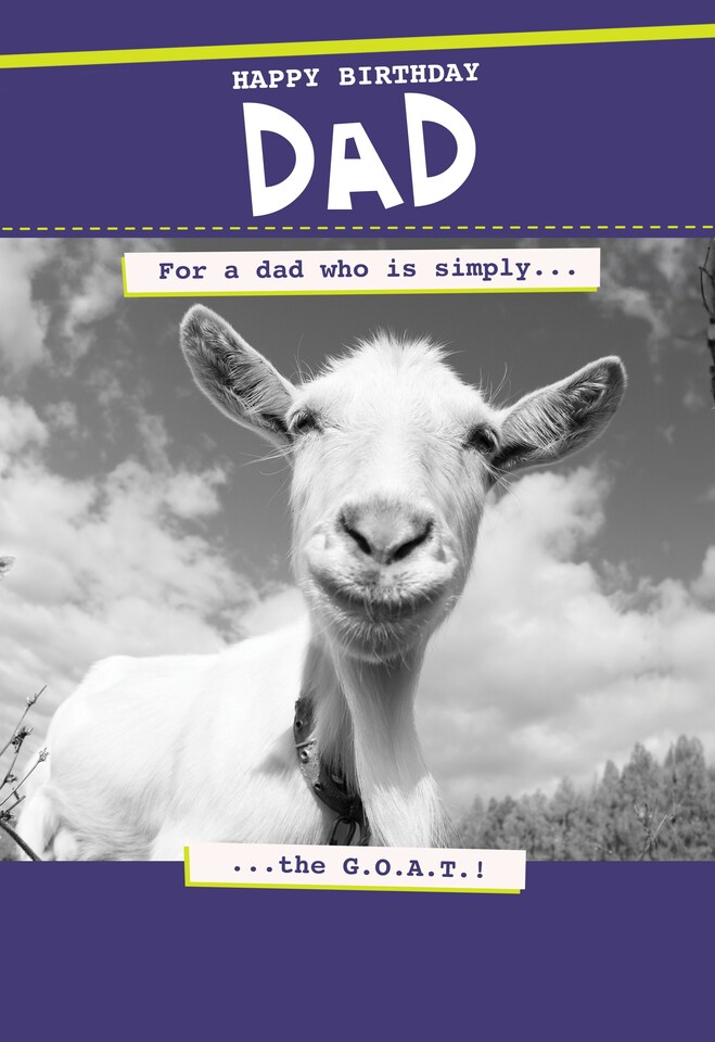 image 1 of For A Dad Who Is Simply... The G.O.A.T - Funny Dad Birthday Card