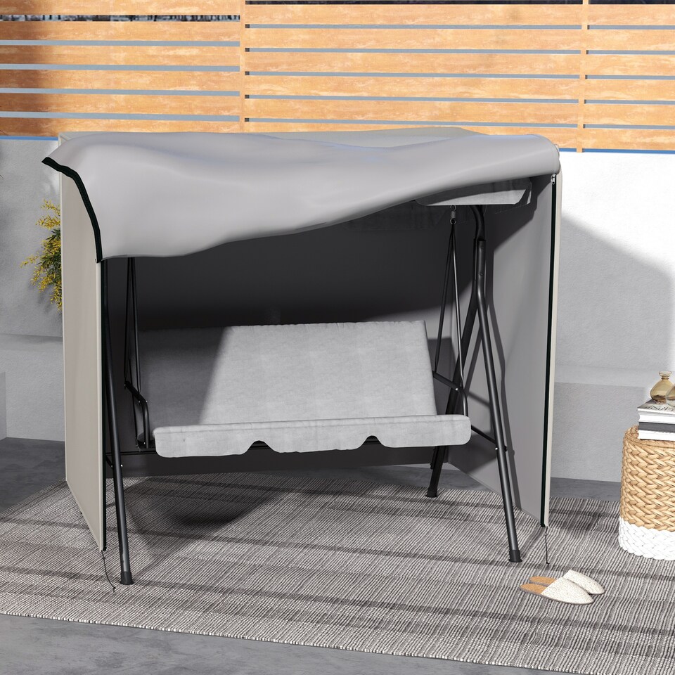 image 1 of Outsunny Garden Furniture Protector Patio Swing Chair Cover Light Grey | Grey | Light Grey