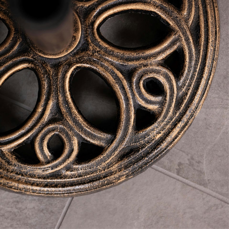 image 1 of Charles Bentley 12kg Cast Iron Round Patio Umbrella Parasol Base Stand - Bronze
