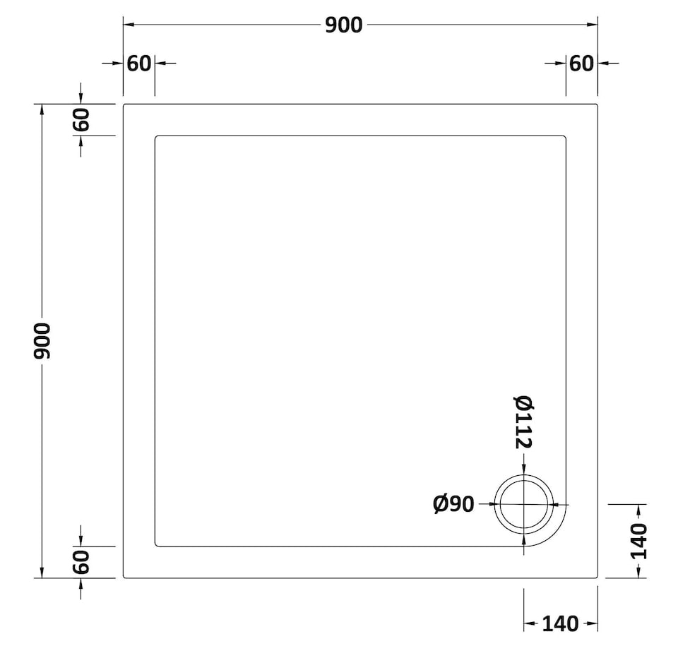 image 1 of Balterley Premium Square Shower Tray | White | White | 1