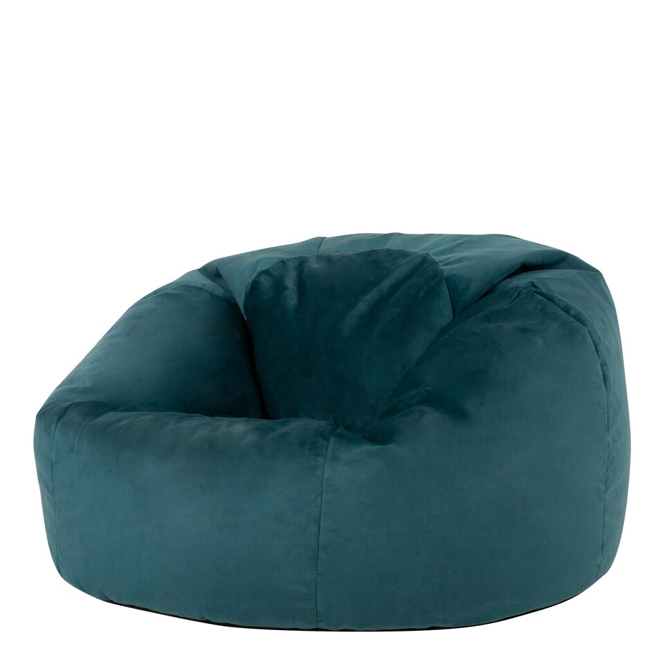 image 1 of Kingston Classic Velvet Bean Bag Chair Teal Green Bean Bags | Green | Teal Green | 1