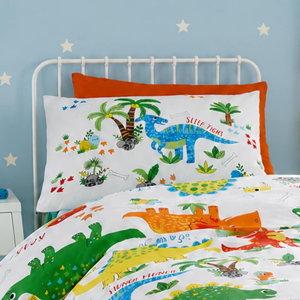 image 1 of Happy Linen Company Dinky Dino Duvet Cover Bedding Set