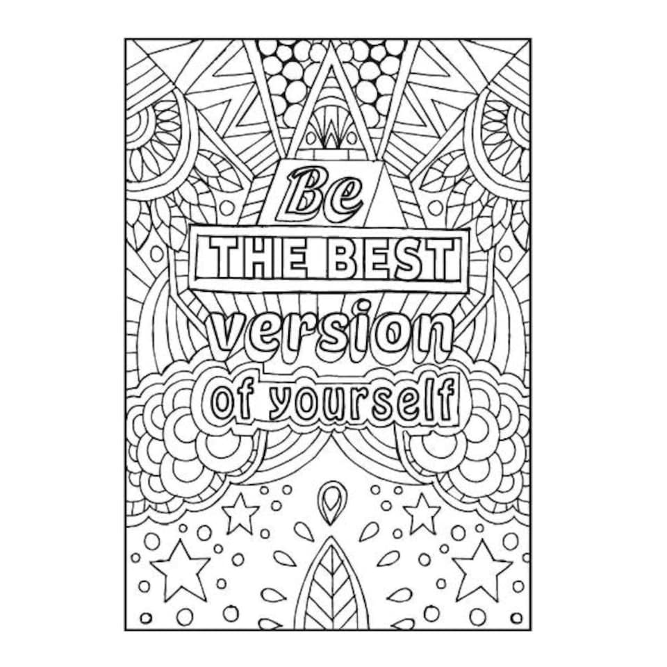 image 1 of 20 Pages Inspirational Quotes to Colour Book