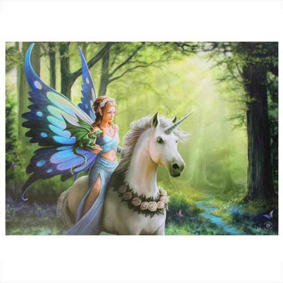 Anne Stokes Realm of Enchantment Canvas Plaque - Multicoloured - Small