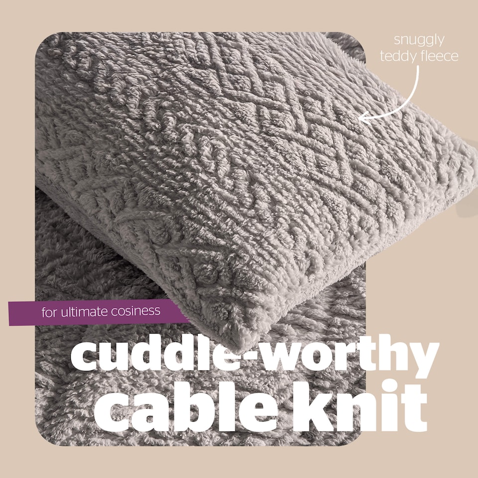 image 1 of Silentnight Teddy Fleece Coverless Duvet Set | Grey