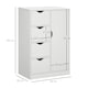 image 5 of HOMCOM Bathroom Floor Cabinet, Freestanding Storage Unit with 4 Drawers and Door Cupboard for Living Room, Kitchen, Bedroom, White