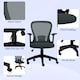image 7 of Vinsetto Mesh Office Chair, Ergonomic Computer Desk Chair with Flip-up Armrest, Lumbar Back Support, Adjustable Height, Swivel Wheels, Charcoal Grey