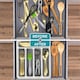 image 5 of Plastic Kitchen Cutlery Tray Organiser Rack Holder Drawer Insert Tidy Storage Grey