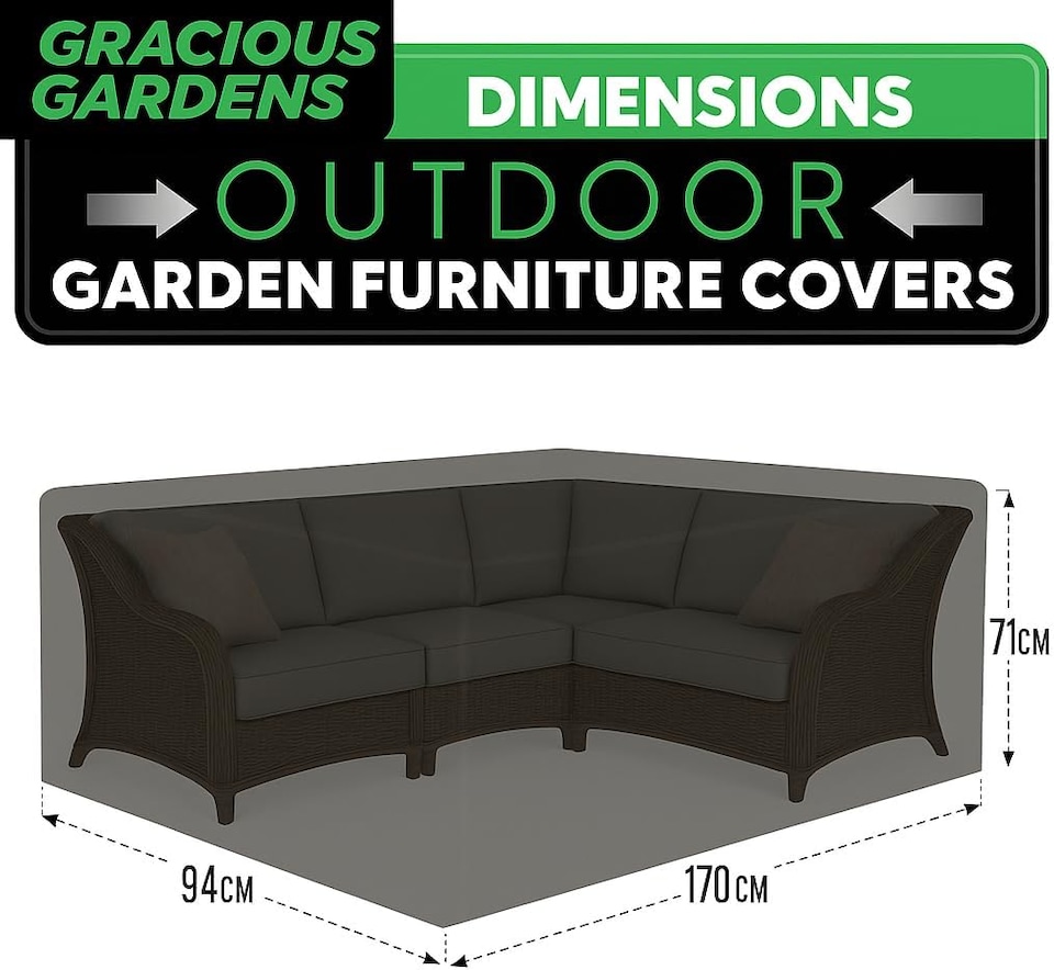 image 1 of Gracious Gardens Rectangular 170x94x71cm Waterproof Garden Furniture Cover