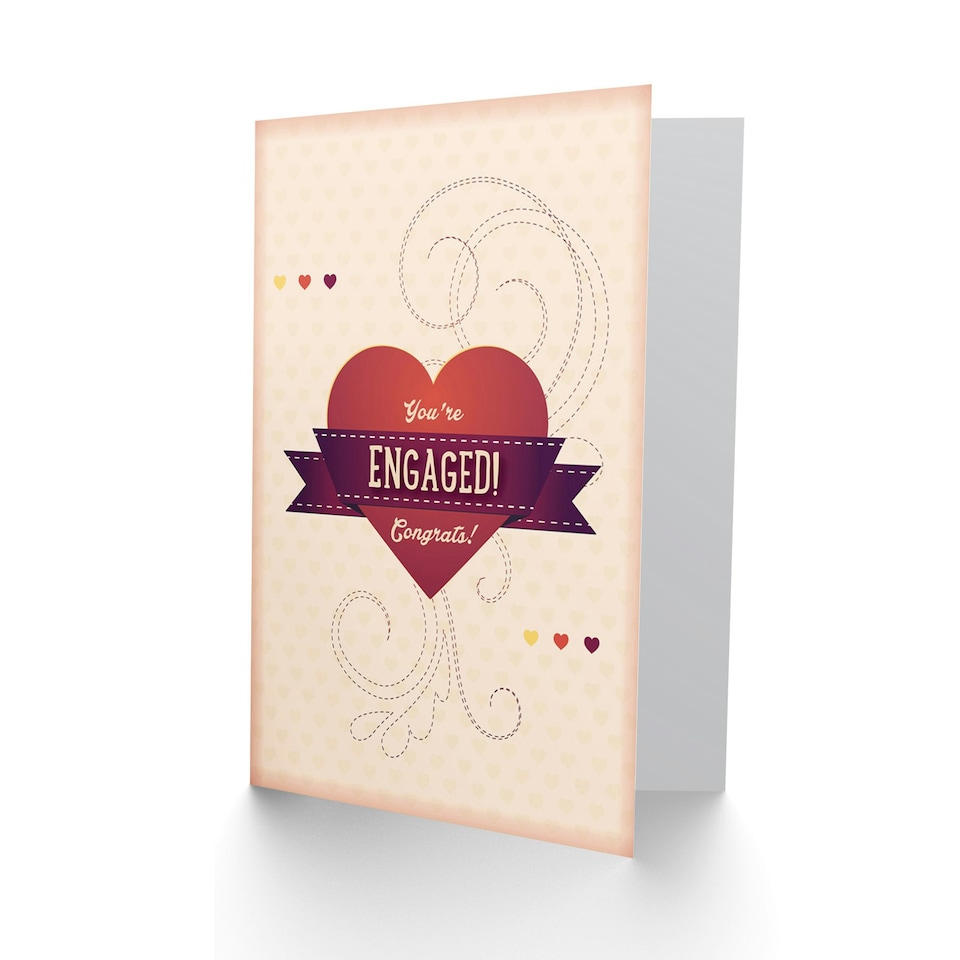 image 1 of Engaged Congratulations Engagement Wedding Card