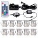 image 1 of Set of 10 - 30mm IP67 Colour Changing LED Decking Kit with Photocell | Chrome | Clear | 10