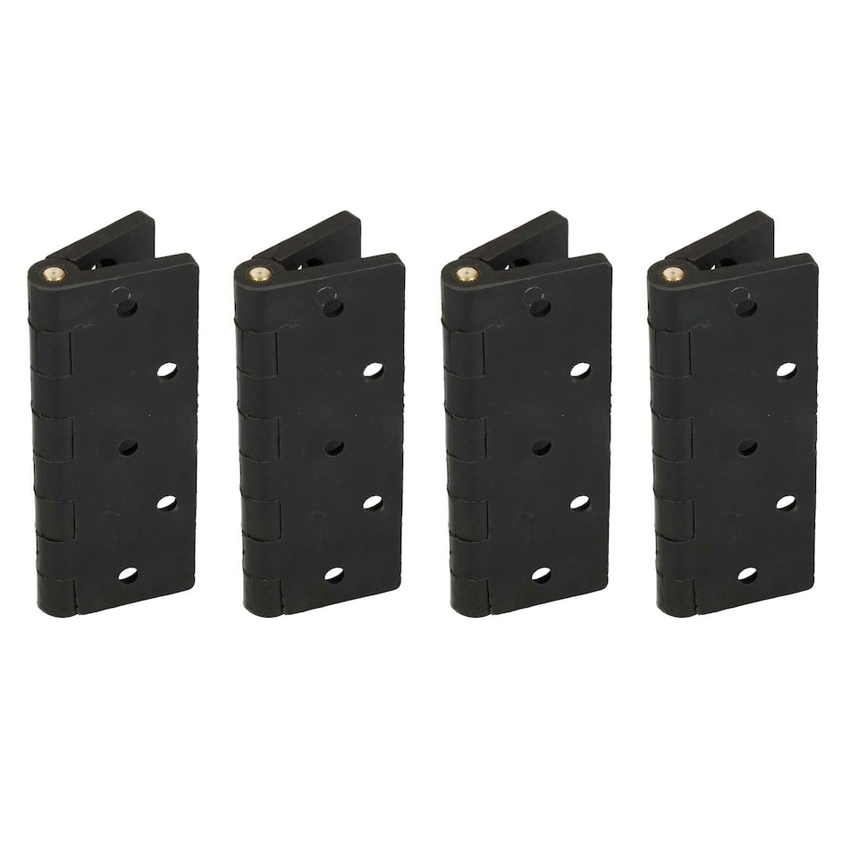 image 1 of Black Reinforced Nylon Plastic Hinge 67x102mm Italian Made Industrial Quality 4PK Black