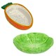 image 1 of Small Animals Small Lettuce Green Leaf & Carrot Feeding Bowl Treat Pot Multi