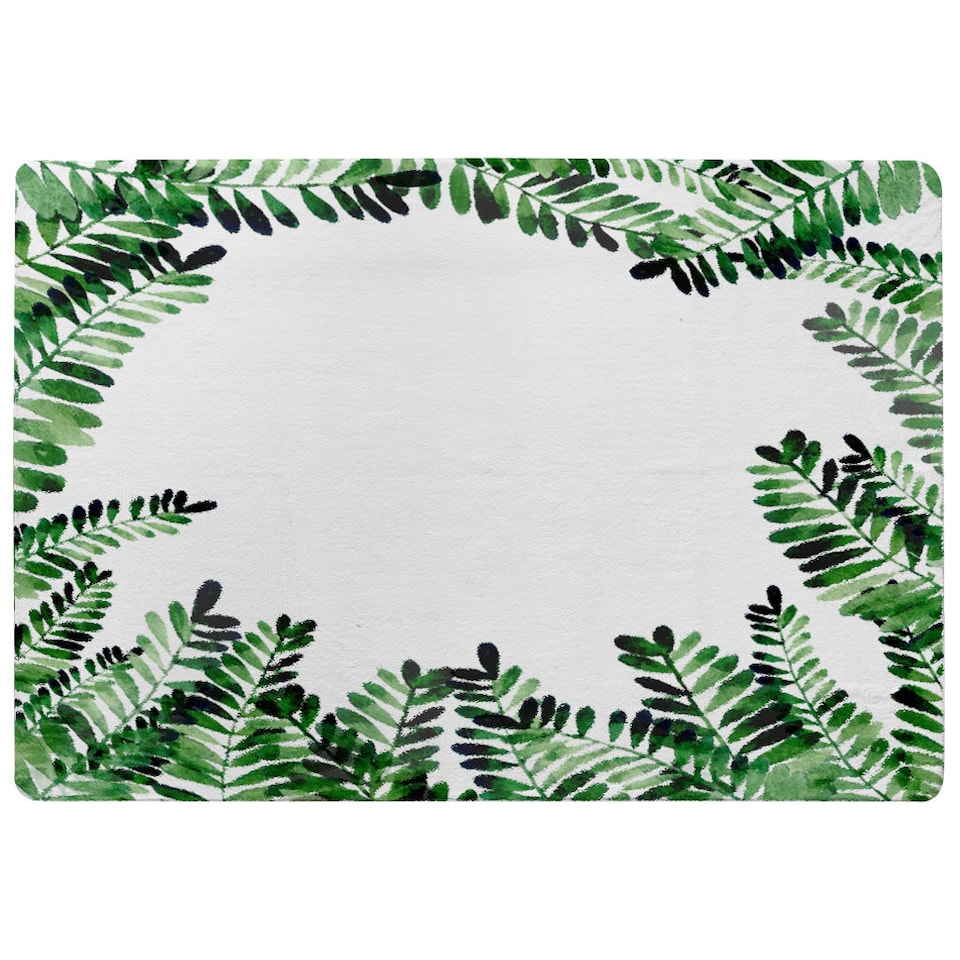 image 1 of Green Botanical Leaves Designer Rug | Multi