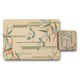 image 1 of Set Of 12 Placemats And Coasters With Designer Artwork And Wood Bottom