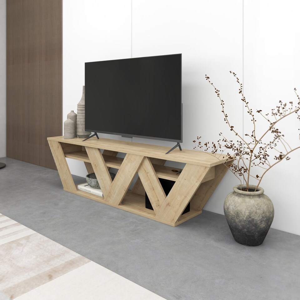 image 1 of Decortie Ralla TV Stand 158x30x40cm Oak