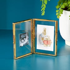 Recycled Glass Folded Double Photo Frame