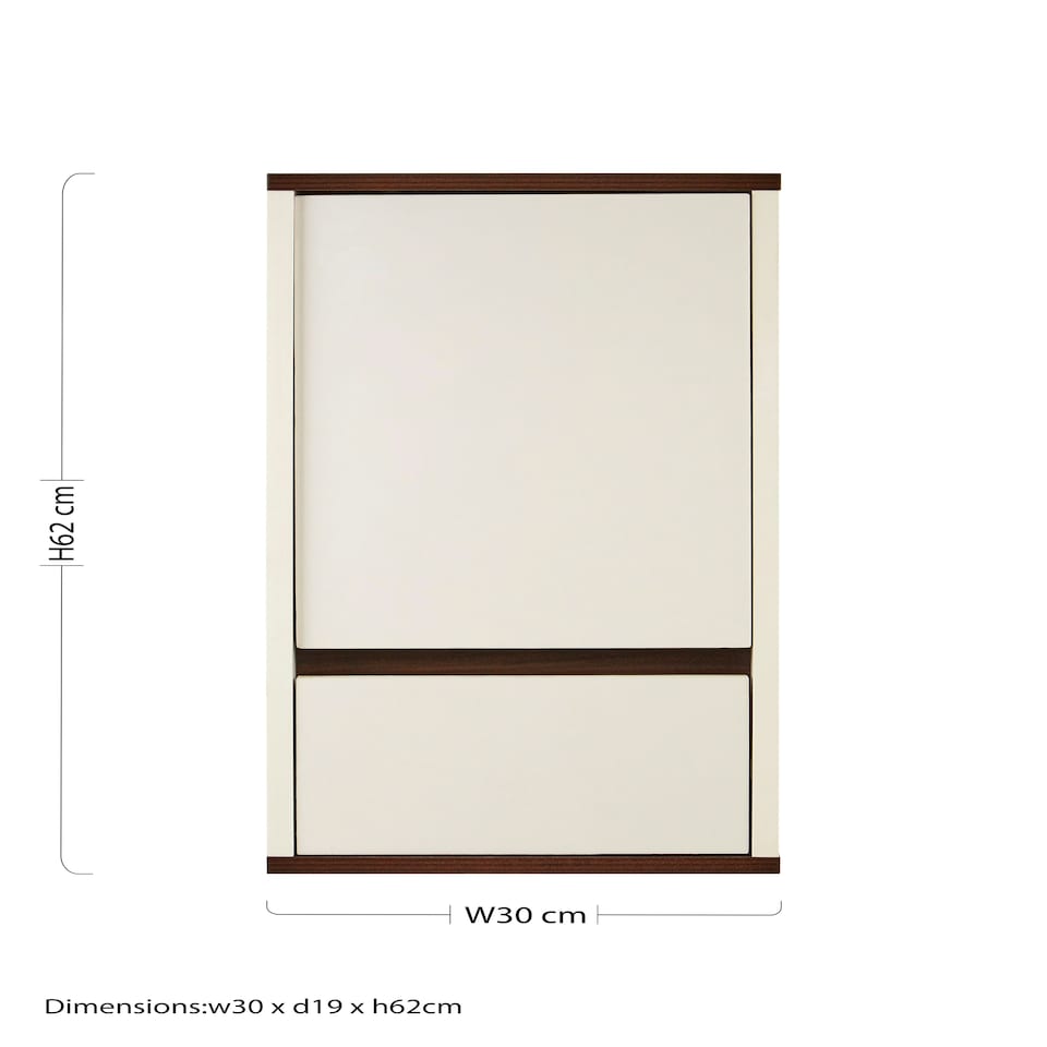 image 1 of Chelsea Single Door One Drawer Wall Cabinet | White