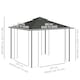 image 5 of Outsunny 3m x 3m Garden Gazebo, Double Roof Outdoor Gazebo Canopy Shelter with Netting, Solid Steel Frame, for Garden, Lawn and Deck, Light Grey