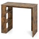 image 9 of COSTWAY Computer Desk Wooden Writing Desk w/Bookshelf Brown