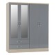 image 6 of Nevada 4 Door 2 Drawer Mirrored Wardrobe Brown | Oyster Gloss
