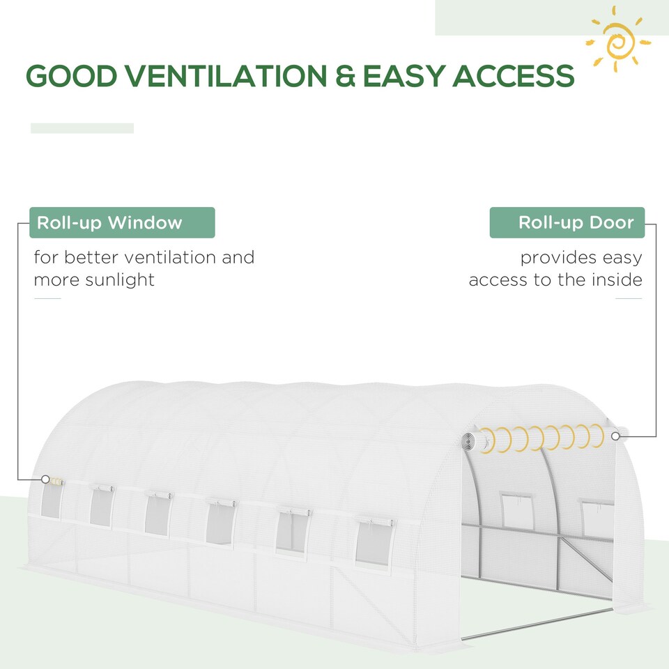 image 1 of Outsunny 6x3x2m Greenhouse Replacement Cover for Tunnel Greenhouse