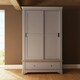 image 6 of Faire 120cm Sliding Combination Wardrobe in Dove Grey with Oak Top Grey