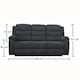 image 5 of Boston 3 Seater Fabric Manual Recliner Sofa (Grey)