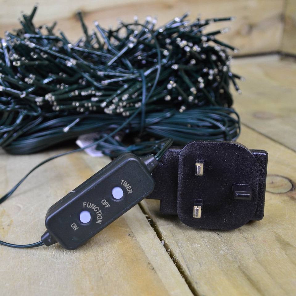 image 1 of 2000 LED 25m Premier Clusterbrights Indoor Outdoor Multifunction Mains Operated Christmas Cluster Lights with Timer in Cool & Warm White Mix