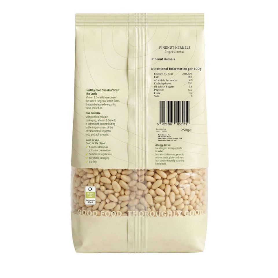 image 1 of Minton & Donello Pine Nut Kernels 6 x 250g