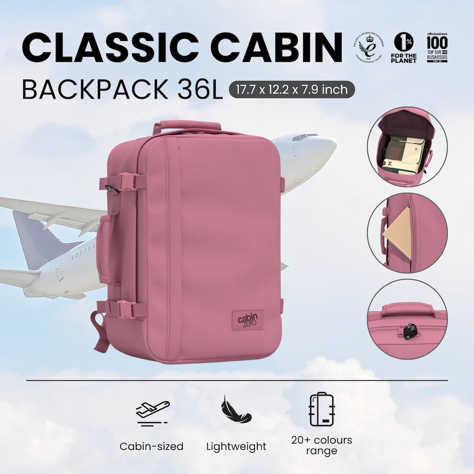 image 1 of CabinZero Classic Cabin Backpack 36L, Carry-on Approved with Lightweight Build