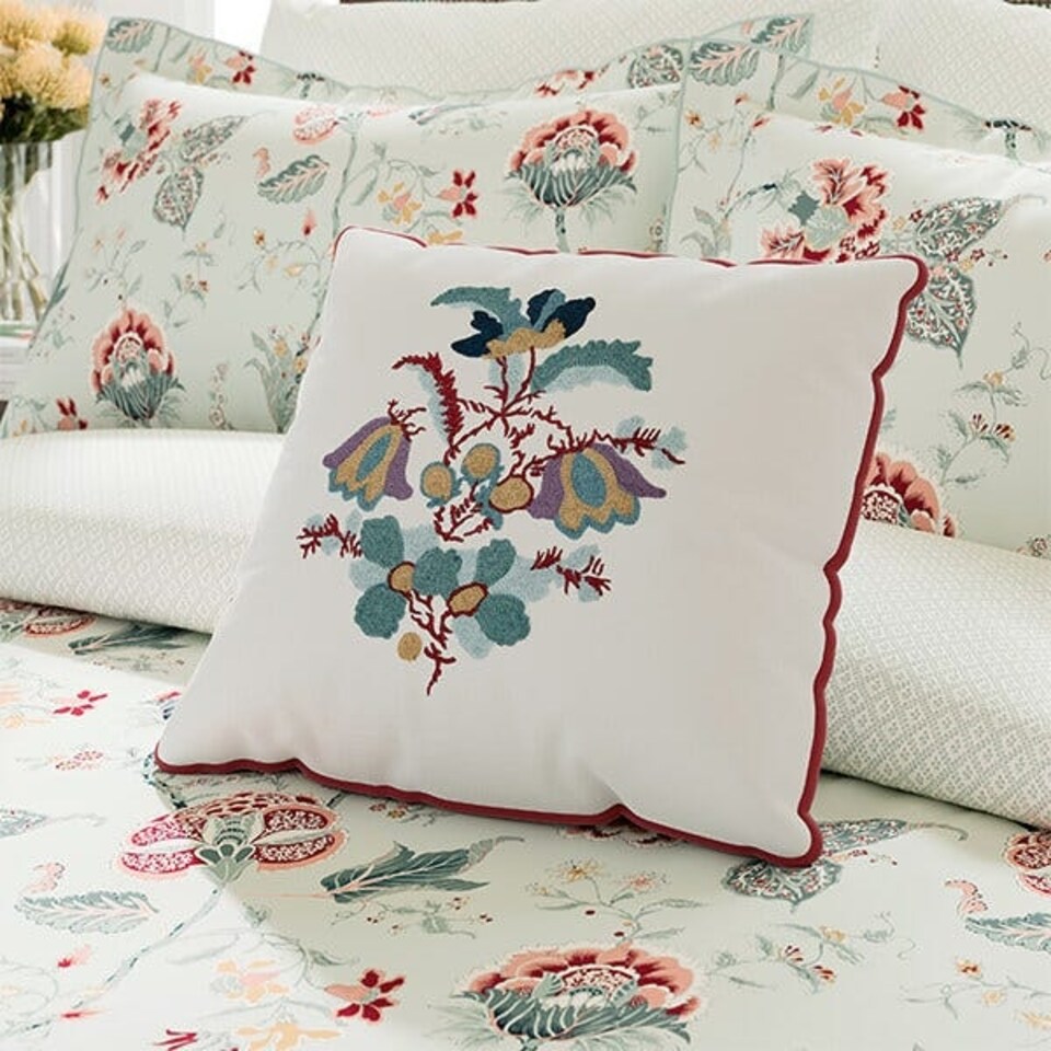 image 1 of V&A Bloom Cushion 45X45cm Duck Egg Teal