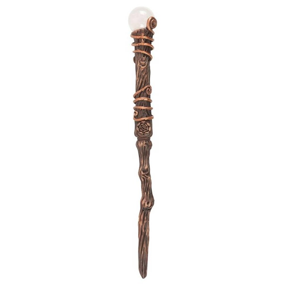 image 1 of Something Different Energy Clearing Aura Quartz Crystal Wand | Brown | Brown/White | One Size | 1