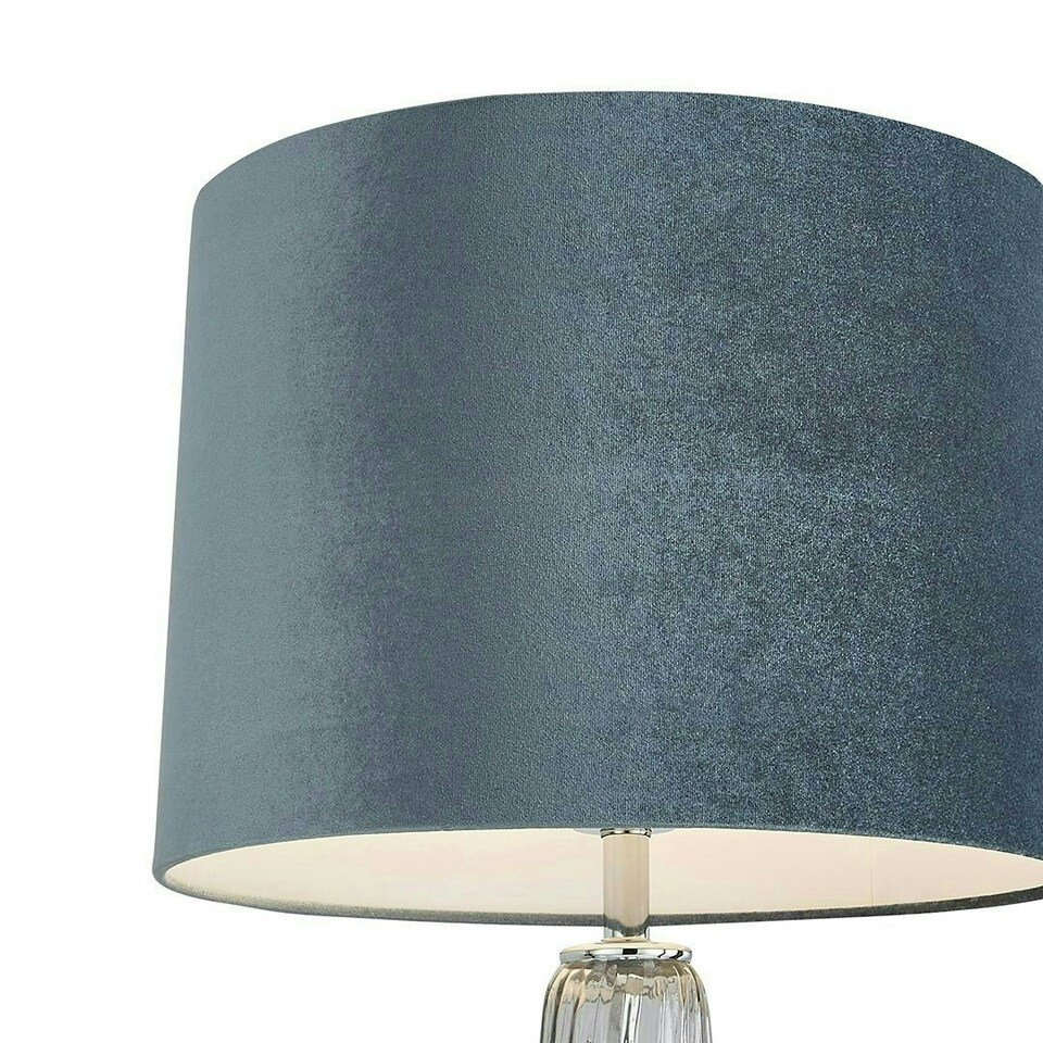 image 1 of Alura Tapered Blue Ombre Glass Table Lamp Blue