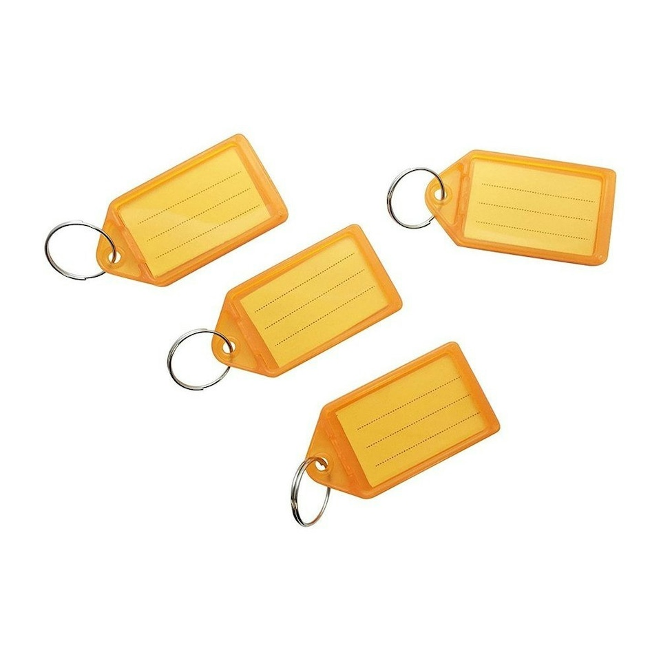 image 1 of Pack of 100 Small Orange Identity Tag Key Rings