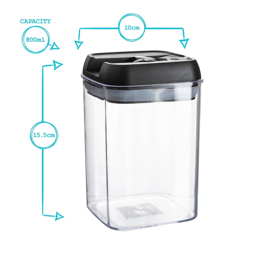 image 1 of Argon Tableware 6x Food Storage Containers - 800ml - White Airtight Plastic Storage Pantry Food Organiser with Flip Lock Lid