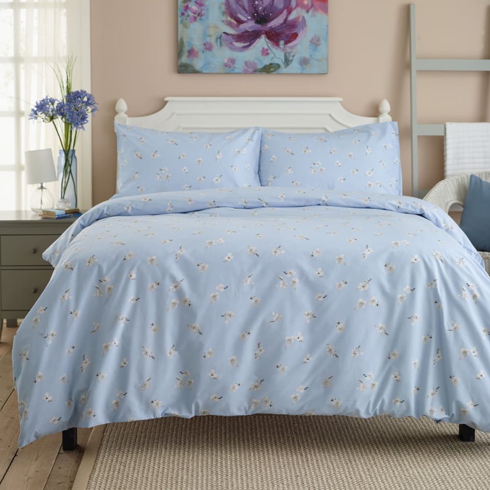 image 1 of Meadow Cotton Duvet Set with Printed Design