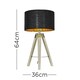 image 2 of ValueLights Clipper Tripod Painted Black Table Lamp with Medium Black Drum Shade and LED Bulb