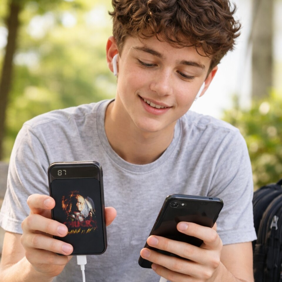 image 1 of Lazerbuilt Chucky Horror Icon Light-Up Compact 10000mAh Power Bank