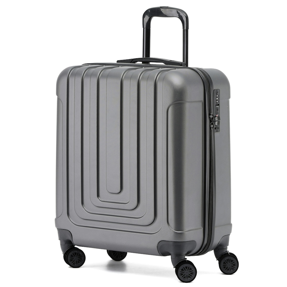 image 1 of Flight Knight Premium Hard Shell Lightweight Cabin Suitcase - 8 Spinner Wheels - Built-in TSA Lock & USB Port - easyJet Large Cabin Approved - 56x45x25cm Purple | Burgundy | Cabin Bag