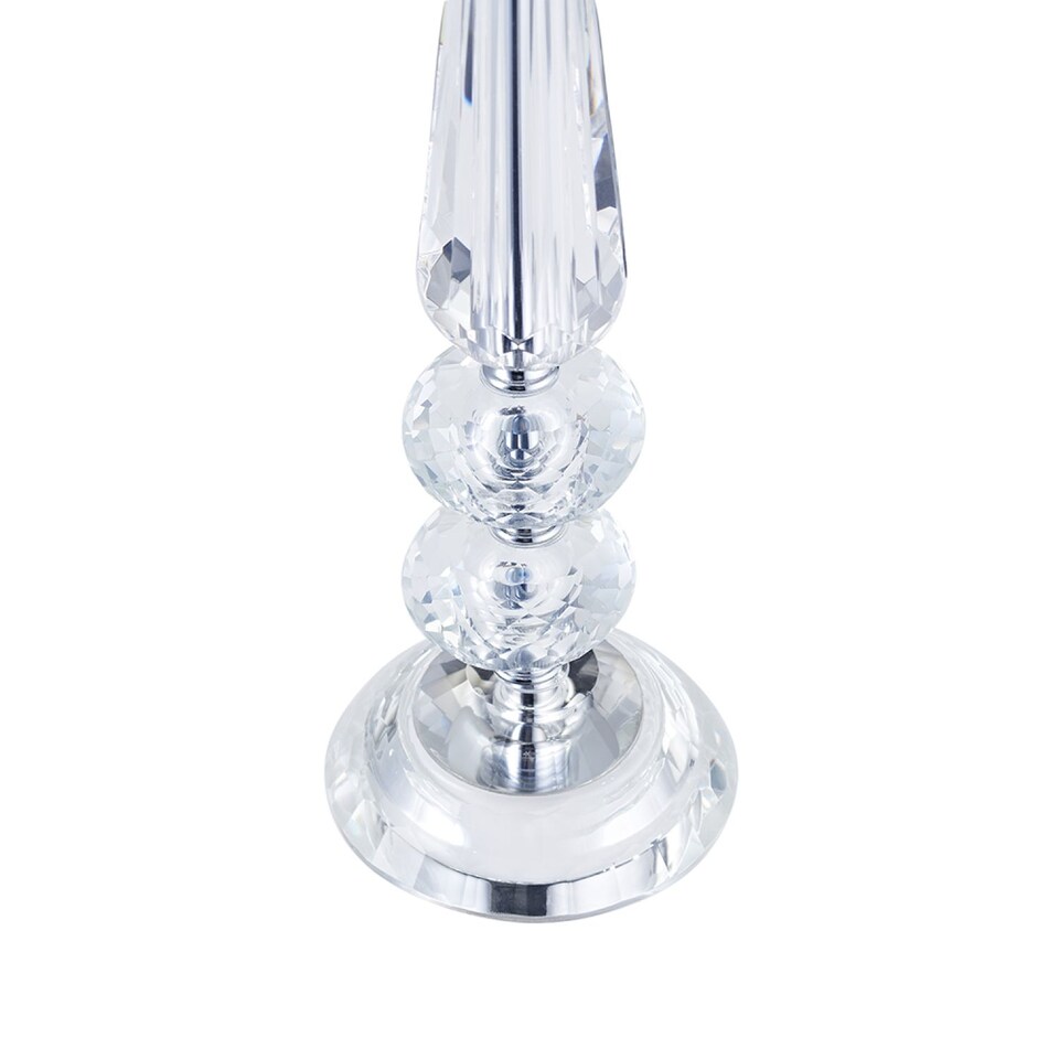image 1 of Contemporary Transparent K9 Crystal Glass Table Lamp Base with Faceted Spheres | Clear | Transparent | 1