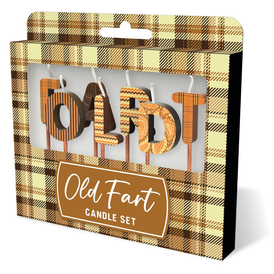 image 1 of Novelty Birthday Cake Candle Set - Old Fart