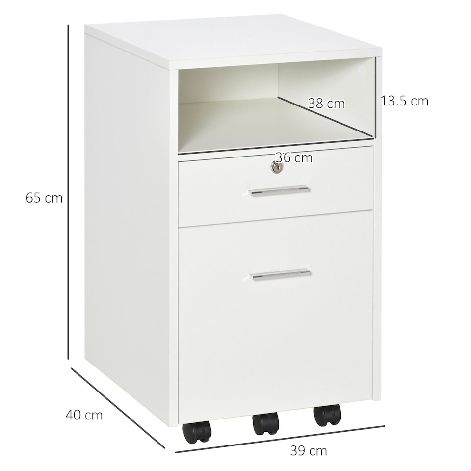 image 1 of Vinsetto Mobile File Cabinet Lockable Documents Storage w/ 5 Wheels Black