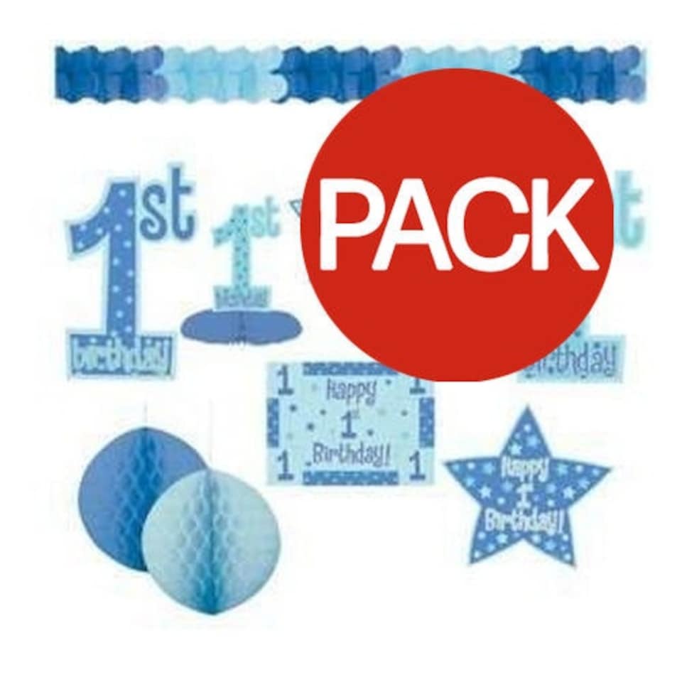 Amscan International 1st Birthday Decorating Kit (Pack of 10) - Blue - One Size