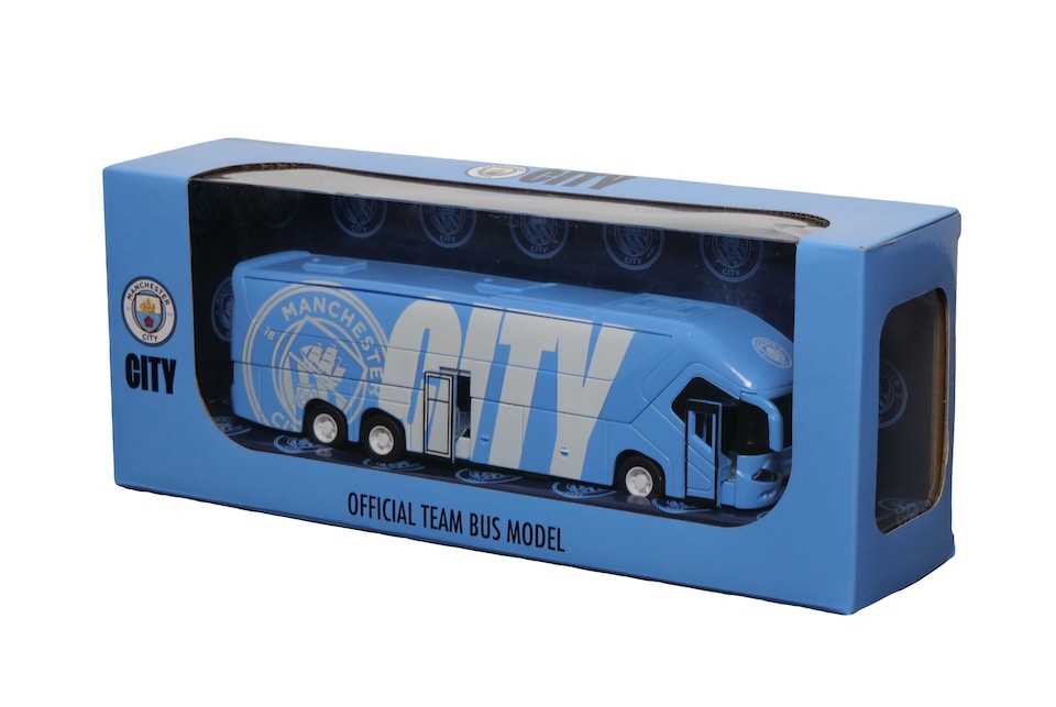 image 1 of Manchester City Bus Model Football Team Coach Toy