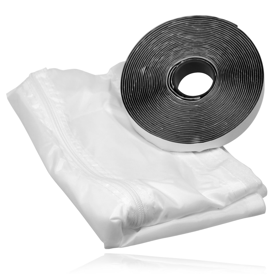 image 1 of SPARES2GO Universal AC Window Seal Kit for Portable Air Conditioning / Tumble Dryer Hose Vent